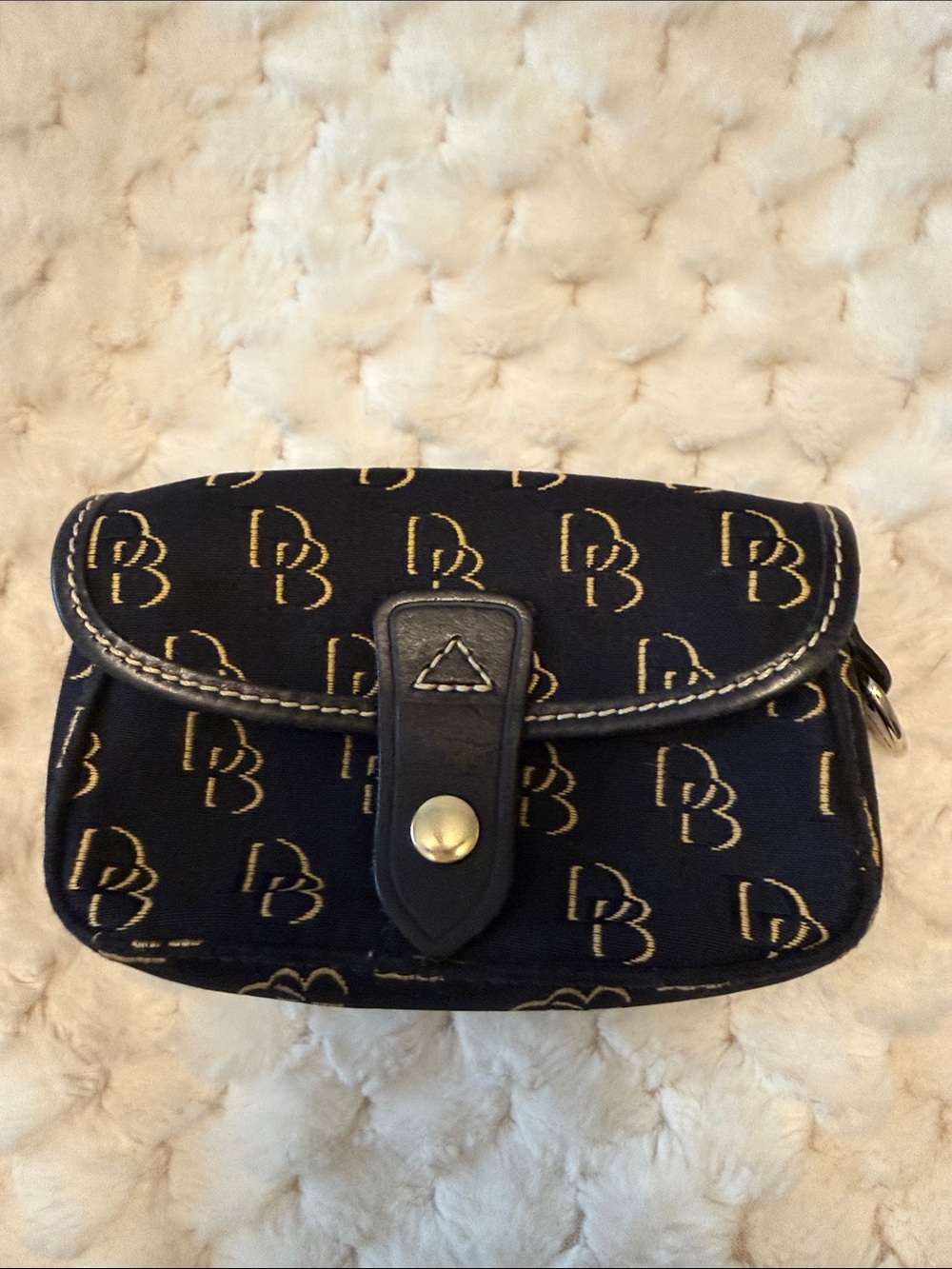 Dooney & Bourke Black and Gold Monogram Wrist Pouch